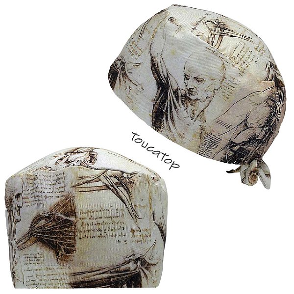 Gorro Cirúrgico, Estudos Anatômicos, Leonardo da Vinci, Bege