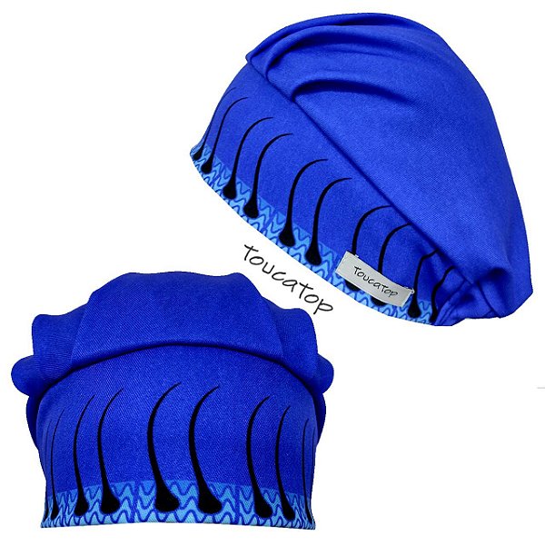 Touca Cirúrgica Feminina, Folículo Piloso Capilar, Azul