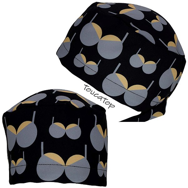 Gorro Cirúrgico, Sutiãs Cinza, Preto