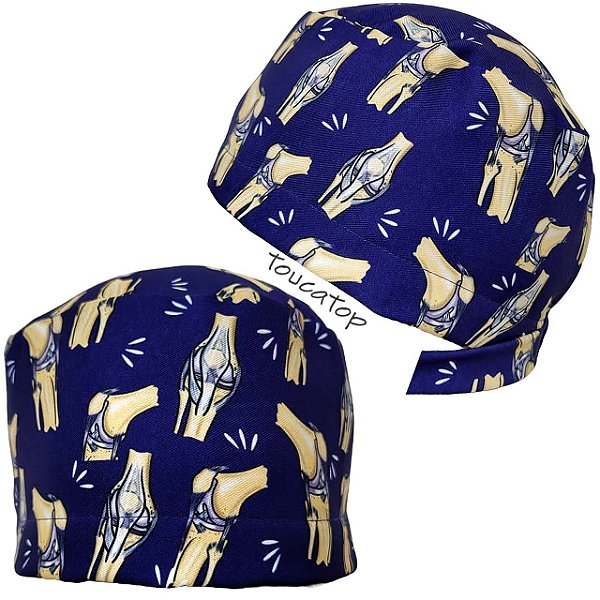 Gorro Cirúrgico, Joelhos Desenhados, Happy Design, Azul