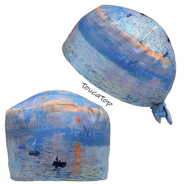 Gorro Cirúrgico, Impressão, Sol, Claude Monet, Azul