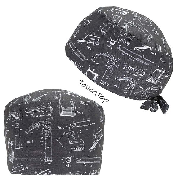 Gorro Cirúrgico, Laringoscópios, Planta Técnica, Cinza Chumbo