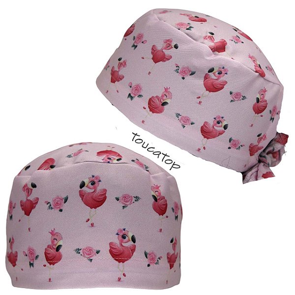 Gorro Cirúrgico, Animal Print, Flamingos Rosa, Rosa