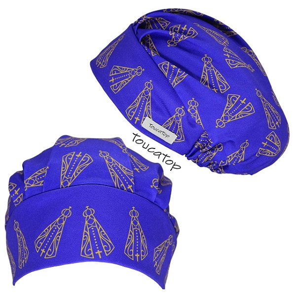 Touca Cirúrgica Feminina, Nossa Senhora Aparecida, Azul