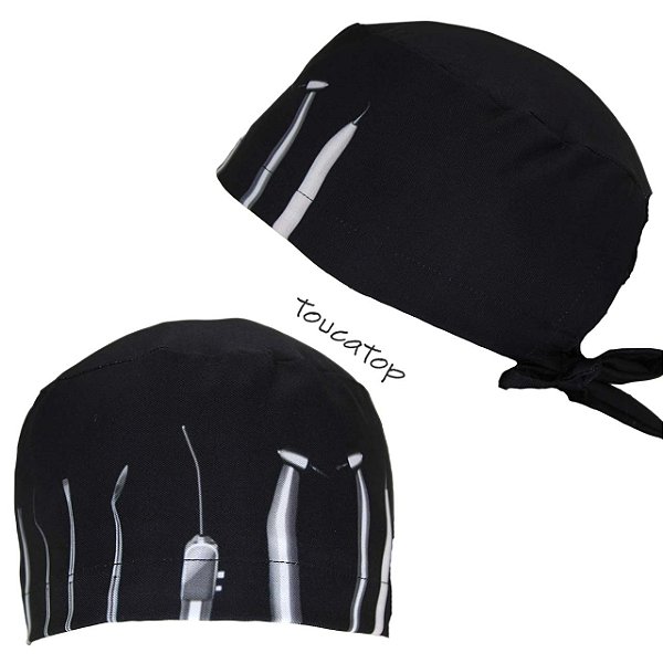 Gorro Cirúrgico Instrumentos Odontológicos Aparelhos, Preto
