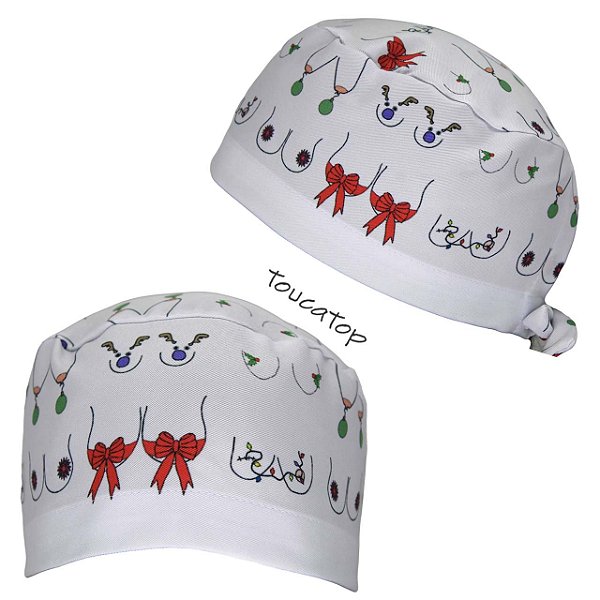 Gorro Cirúrgico, Mamas Natalinas, Branco