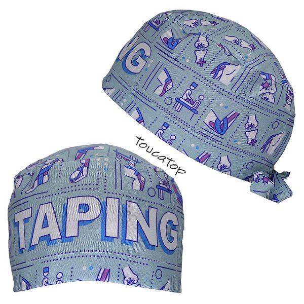 Gorro Cirúrgico, Taping Frontal, Verde Acinzentado