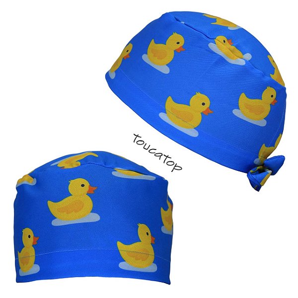 Gorro Cirúrgico, Patos Amarelos Boiando, Azul