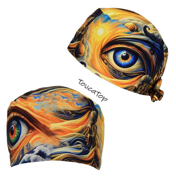 Gorro Cirúrgico, Olho Grande Lateral, Céu, Nuvens Laranja