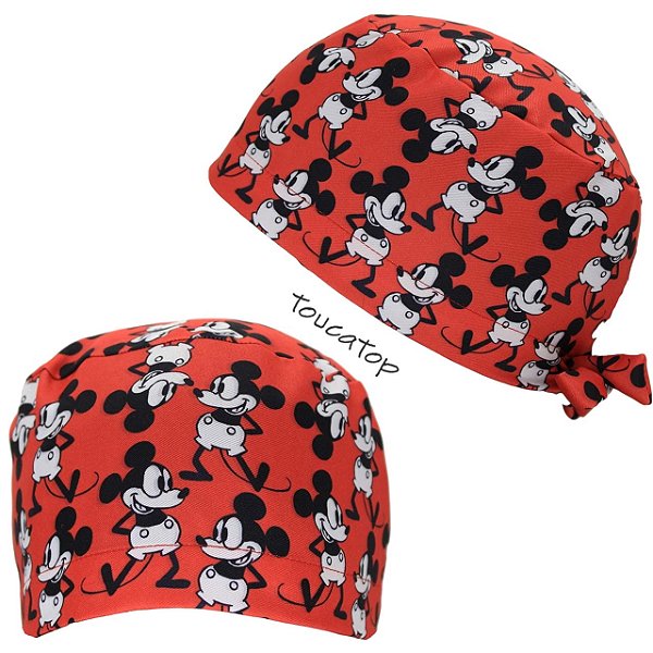 Gorro Cirúrgico, Mouse 1928, Ratinhos Pretos, Vermelho