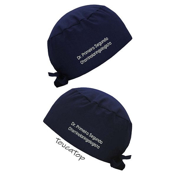 Gorro Cirúrgico Bordado com Nome e Especialidade nas 2 laterais