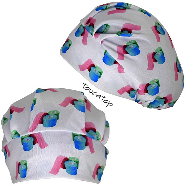 Touca Cirúrgica Feminina, Taping, Fisioterapia, Branco