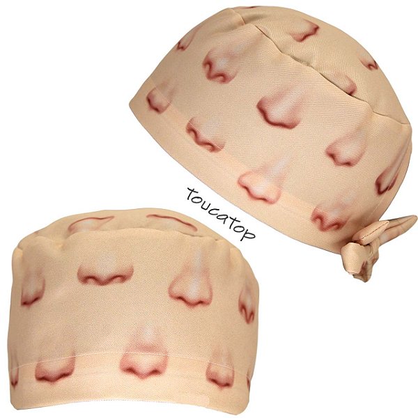 Gorro Cirúrgico, Narizes Frontais realistas, Pêssego