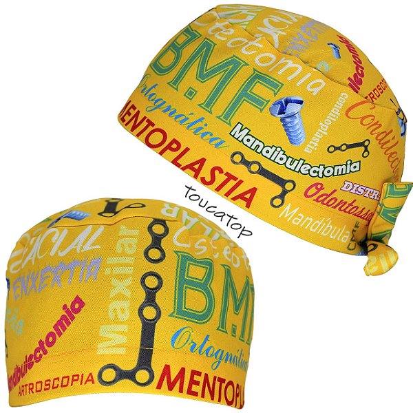 Gorro Cirúrgico, Nuvem de Palavras, BMF, Amarelo