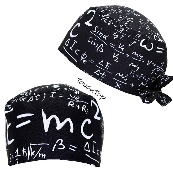 Gorro Cirúrgico, Fórmulas Matemáticas Brancas, Preto