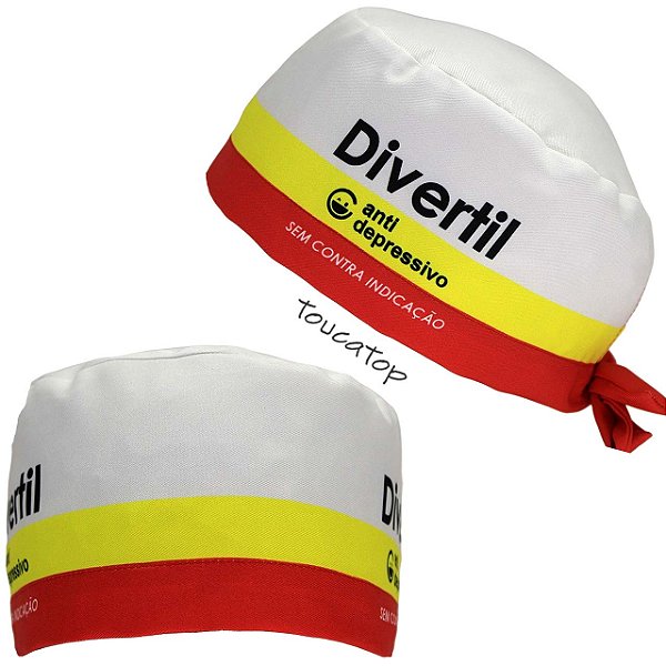 Gorro Cirúrgico, Divertil, Linhas, Amarela, Vermelha, Branca