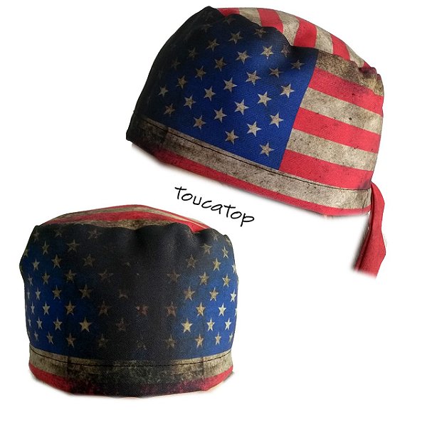 Gorro Cirúrgico, Bandeira Estados Unidos, Estilo "Grunge"/"Manchado"