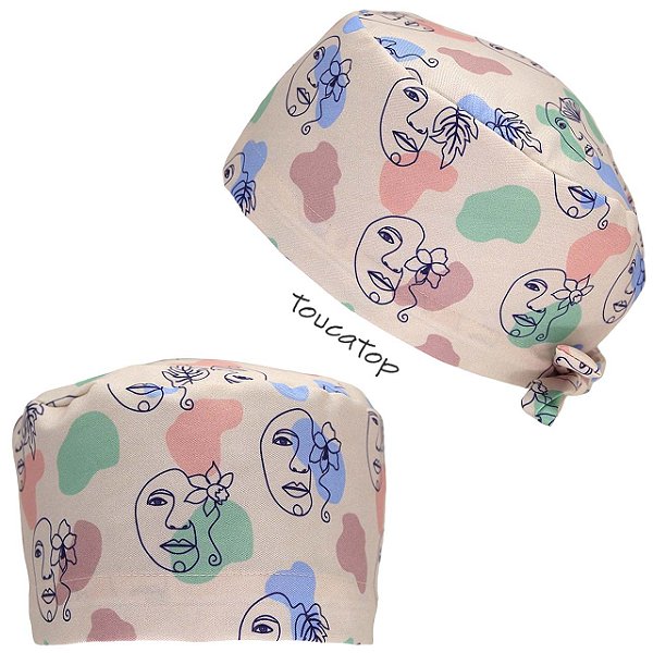 Gorro Cirúrgico, Faces Florida Aquarela, Rosa