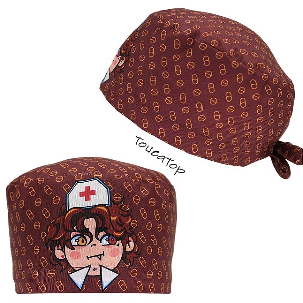 Gorro Cirúrgico, Enfermeira Vampiro, Comprimidos, Bordô