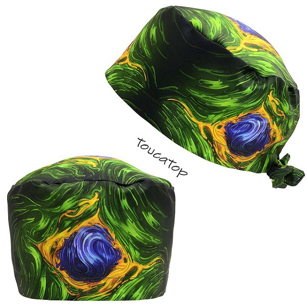 Gorro Cirúrgico, Bandeira Brasil Estilizado, Artística