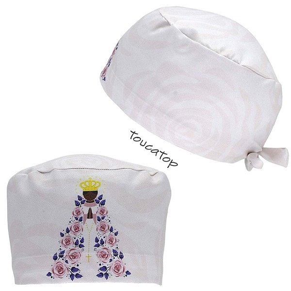 Gorro Cirúrgico, Nossa Senhora, manto de rosas, rosa claro