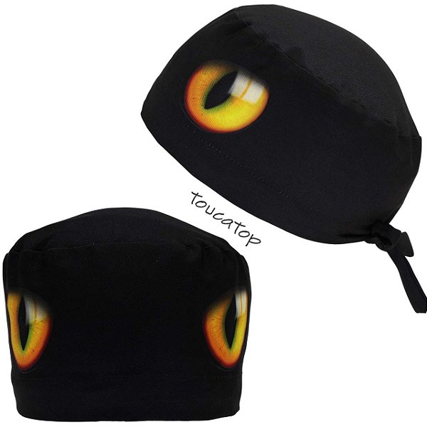 Gorro Cirúrgico, Olho de Gato, Amarelo, Preto