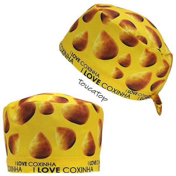 Gorro Cirúrgico, I Love Coxinha, Amarelo