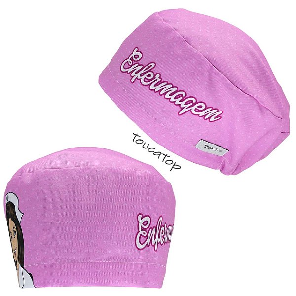 Touca Feminina ALICE, Enfermagem, Enfermeira, Poás pequenos, Rosa