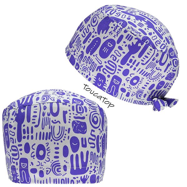Gorro Cirúrgico, arte, rupestre, abstrato, doodle, Roxo