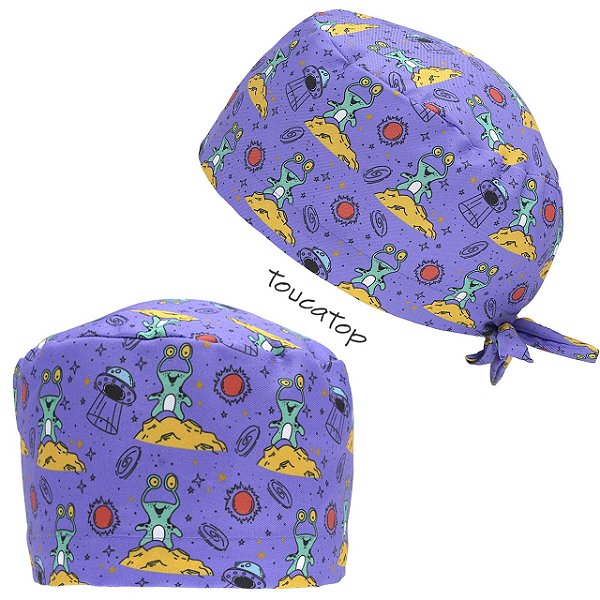 Gorro Cirúrgico, Alien verde, Et, Ovni, Lilás