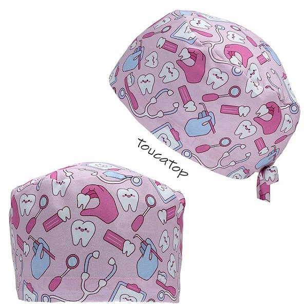Gorro Cirúrgico, Símbolos odontológicos, Dente, Rosa Bebê