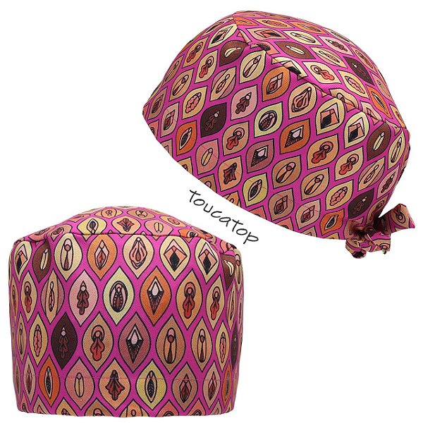 Gorro Cirúrgico, Pepecas diversas Desenhadas, Pink