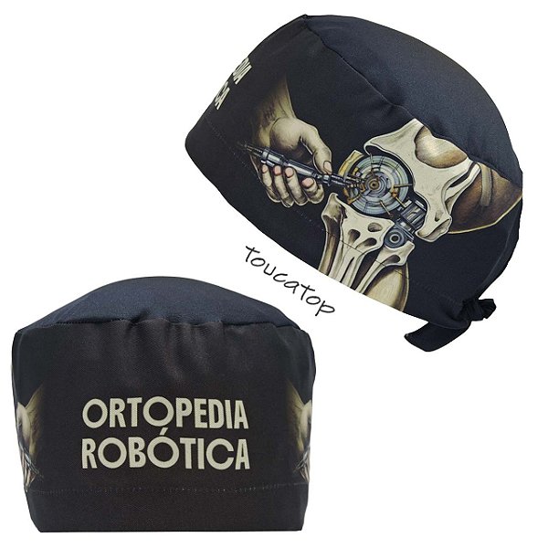 Gorro Cirúrgico, Ortopedia Robótica, Joelho, Preto Degradê