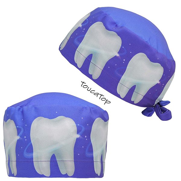 Gorro Cirúrgico, Dentes Grandes Brancos, Roxo Degradê
