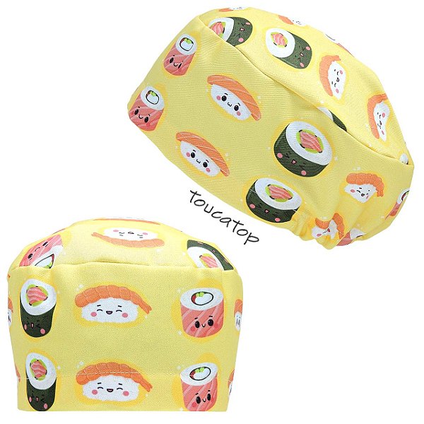 Touca Feminina ALICE, Sushi Variados, Amarelo