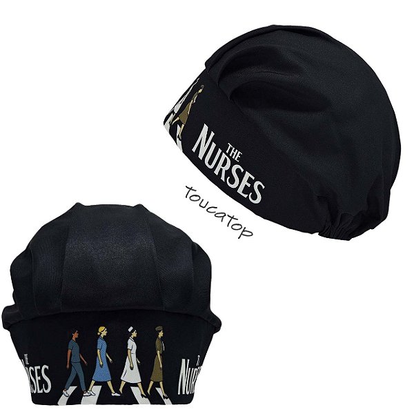 Touca Cirúrgica Feminina, The Nurse, Preto