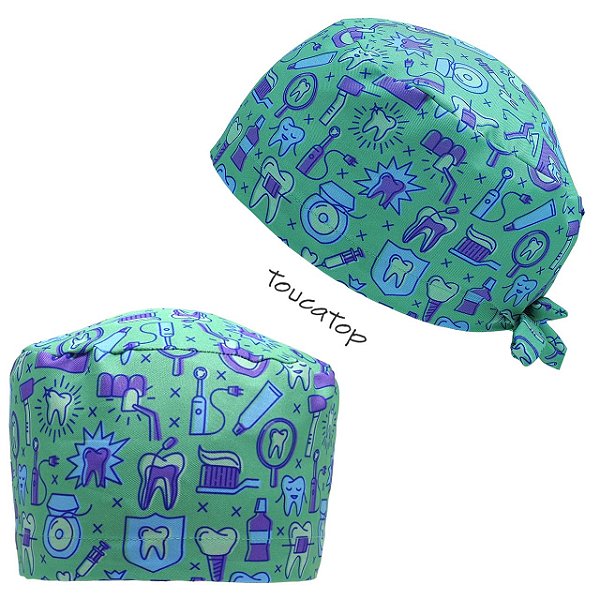 Gorro Cirúrgico, Símbolos Odontológicos, Verde