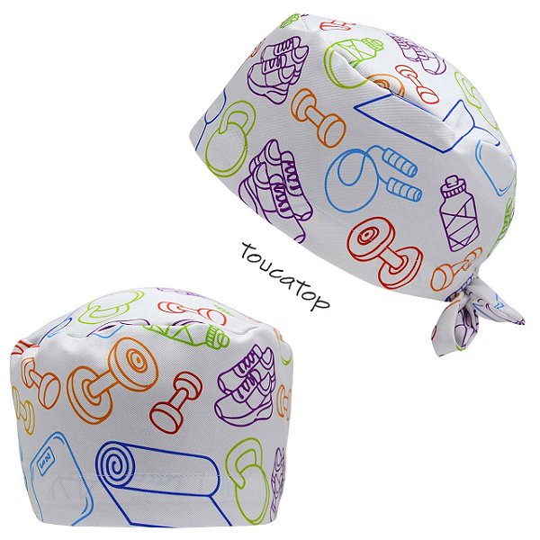 Gorro Cirúrgico, Instrumentos de Academia Contorno Colorido, Branco