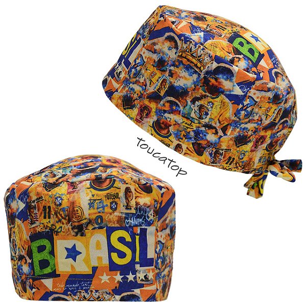 Gorro Cirúrgico, Jogadores, Futebol, Brasil, Copa do Mundo, Amarelo