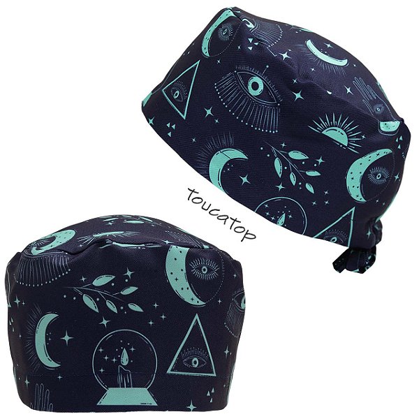 Gorro Cirúrgico, Elementos Esotéricos Tiffany, Azul Noite