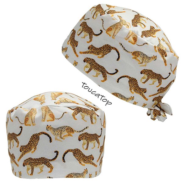 Gorro Cirúrgico, Guepardos diferentes posições, Bege