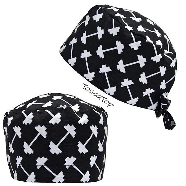 Gorro Cirúrgico, Pesos, Pesinhos de academia Branco, Preto