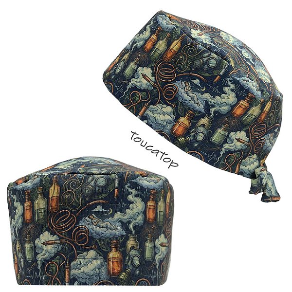 Gorro Cirúrgico, Laboratório Vintage, Fracos, Azul Escuro