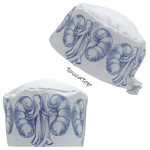 Gorro Cirúrgico, Órgão, Rim contorno Azul, Gelo