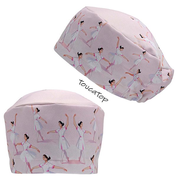 Touca Feminina ALICE, Enfermeira Bailarina Dançando, Rosa bebê