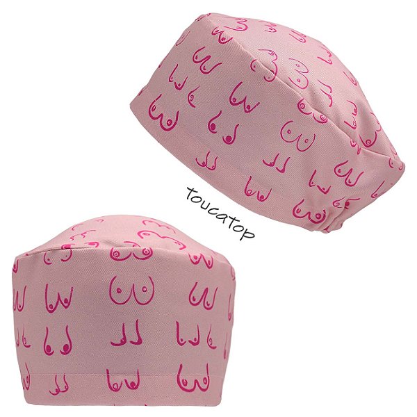 Touca Feminina ALICE, Mamas Contorno Traços Rosa, Rosa Claro
