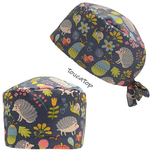 Gorro Cirúrgico, Porco Espinho, Caracol, Flores, Chumbo