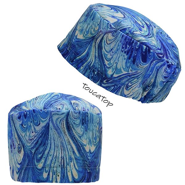 Touca Feminina ALICE, Greys Anatomy, Penas Abstratas, Azul