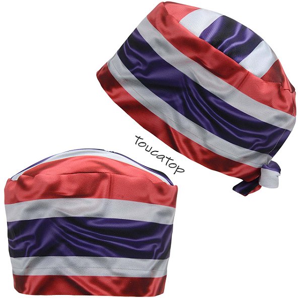 Gorro Cirúrgico, Bandeira da Tailândia, Vermelho Azul e Branco