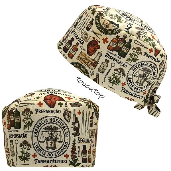 Gorro Cirúrgico, Farmácia Hospitalar, Ciência do Cuidado, Bege